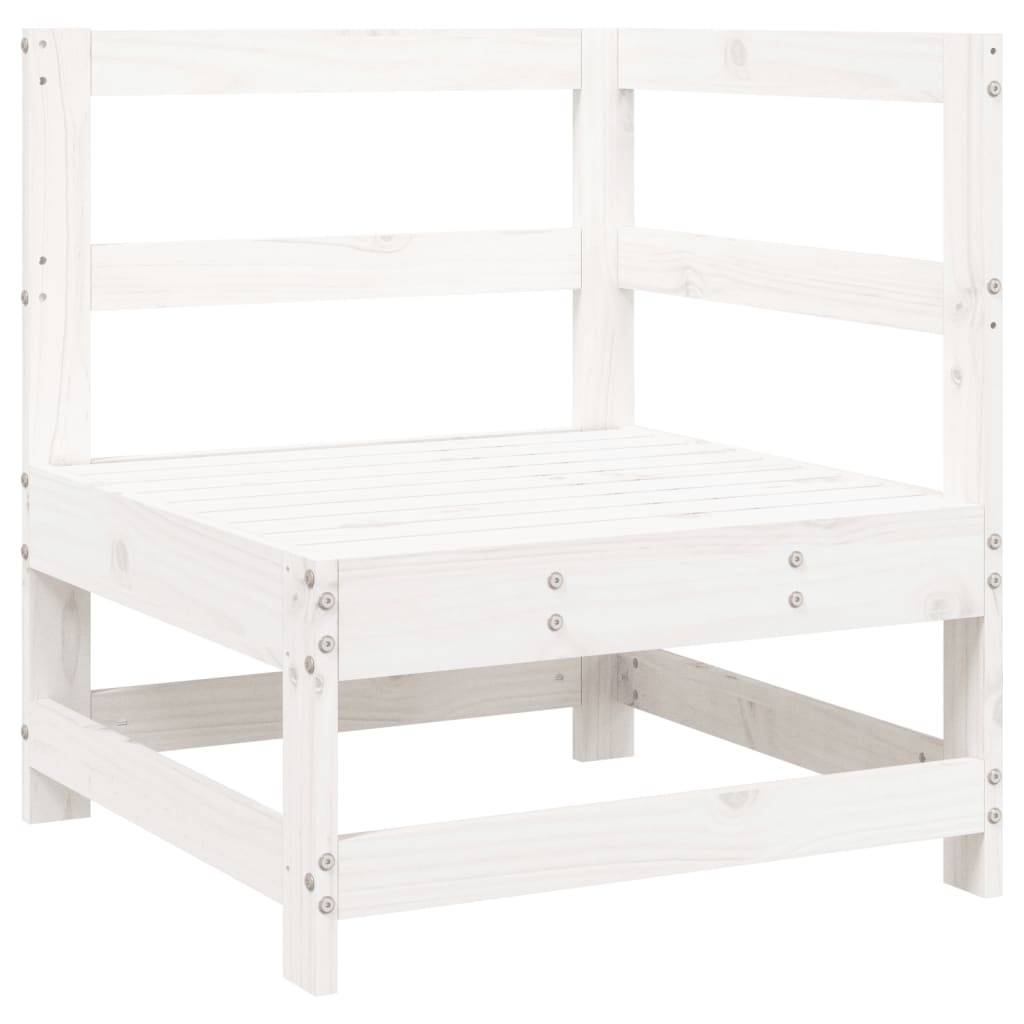 vidaXL 8-tlg. Garten-Sofagarnitur Weiß Massivholz Kiefer