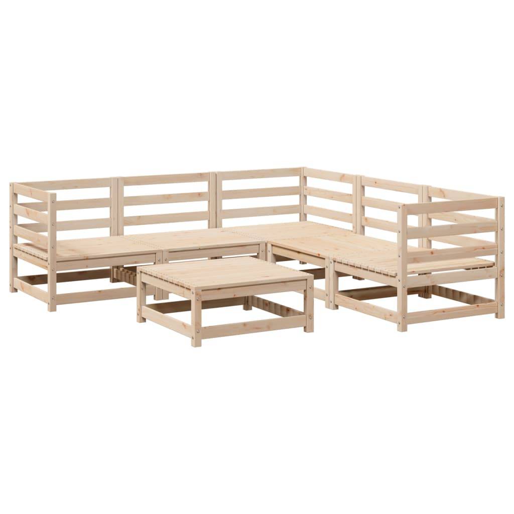 vidaXL 6-tlg. Garten-Sofagarnitur Massivholz Kiefer