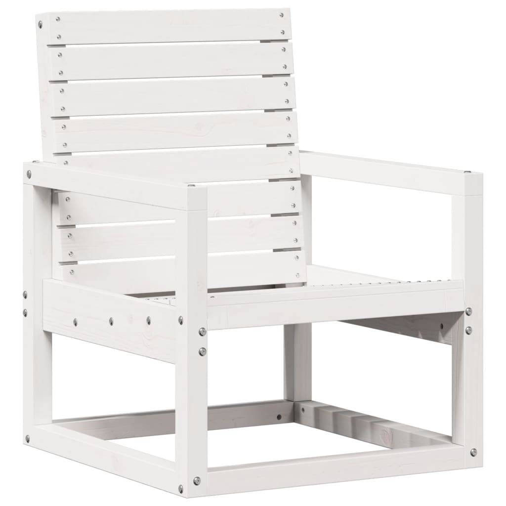 vidaXL 3-tlg. Garten-Lounge-Set Weiß Massivholz Kiefer