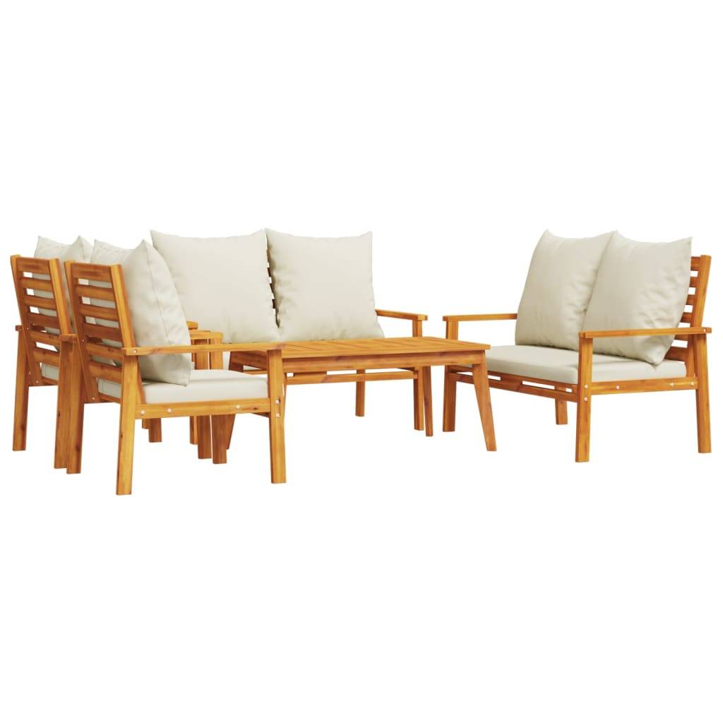 vidaXL 5-tlg. Garten-Lounge-Set mit Kissen Massivholz Akazie