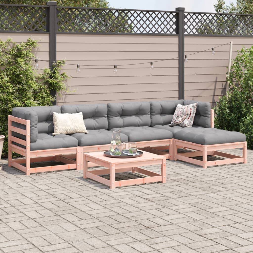 vidaXL 6-tlg. Garten-Sofagarnitur Massivholz Douglasie