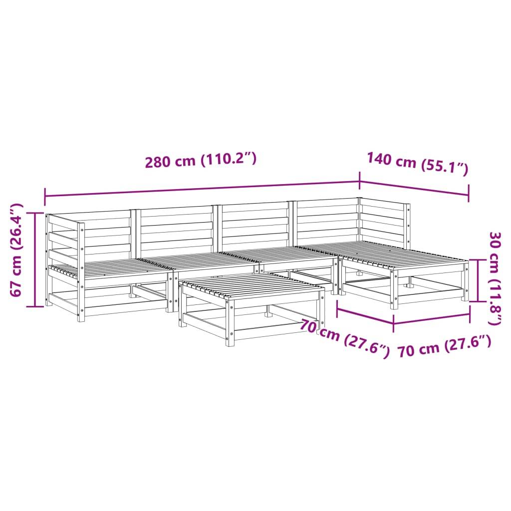 vidaXL 6-tlg. Garten-Sofagarnitur Massivholz Douglasie