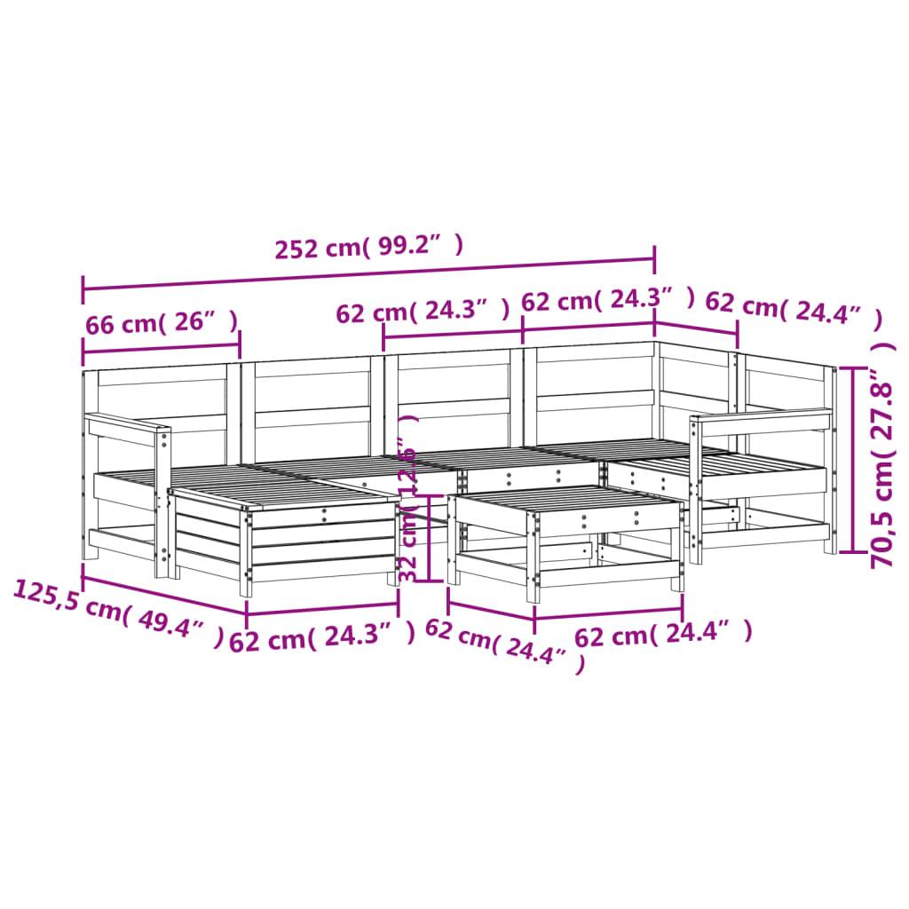 vidaXL 7-tlg. Garten-Sofagarnitur Weiß Massivholz Kiefer