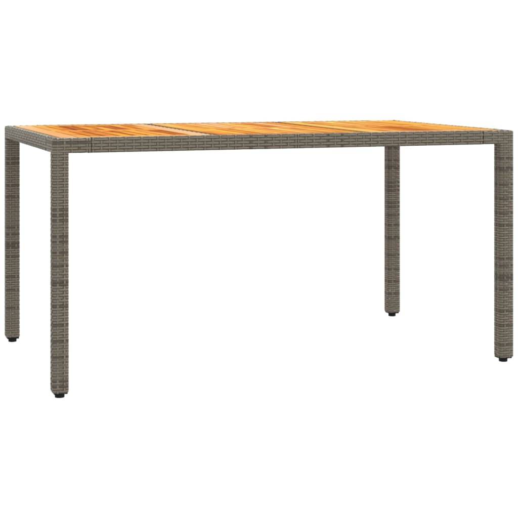 vidaXL 7-tlg. Garten-Essgruppe mit Kissen Grau Poly Rattan