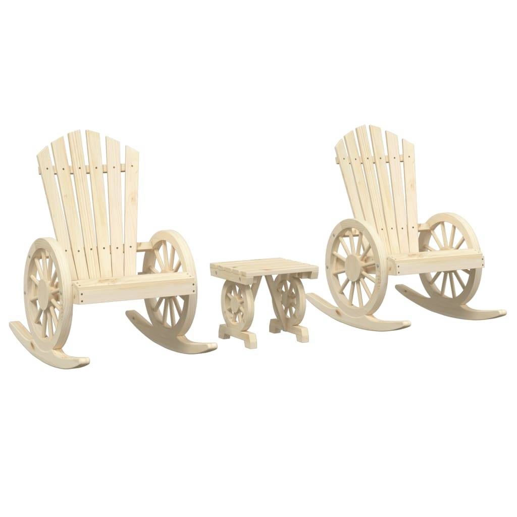 vidaXL 3-tlg. Garten-Lounge-Set Massivholz Tanne