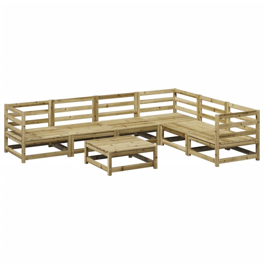 vidaXL 7-tlg. Garten-Sofagarnitur Kiefernholz Imprägniert