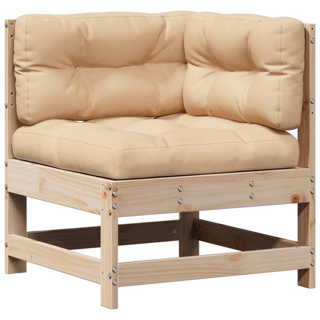 vidaXL 7-tlg. Garten-Lounge-Set mit Kissen Massivholz Kiefer