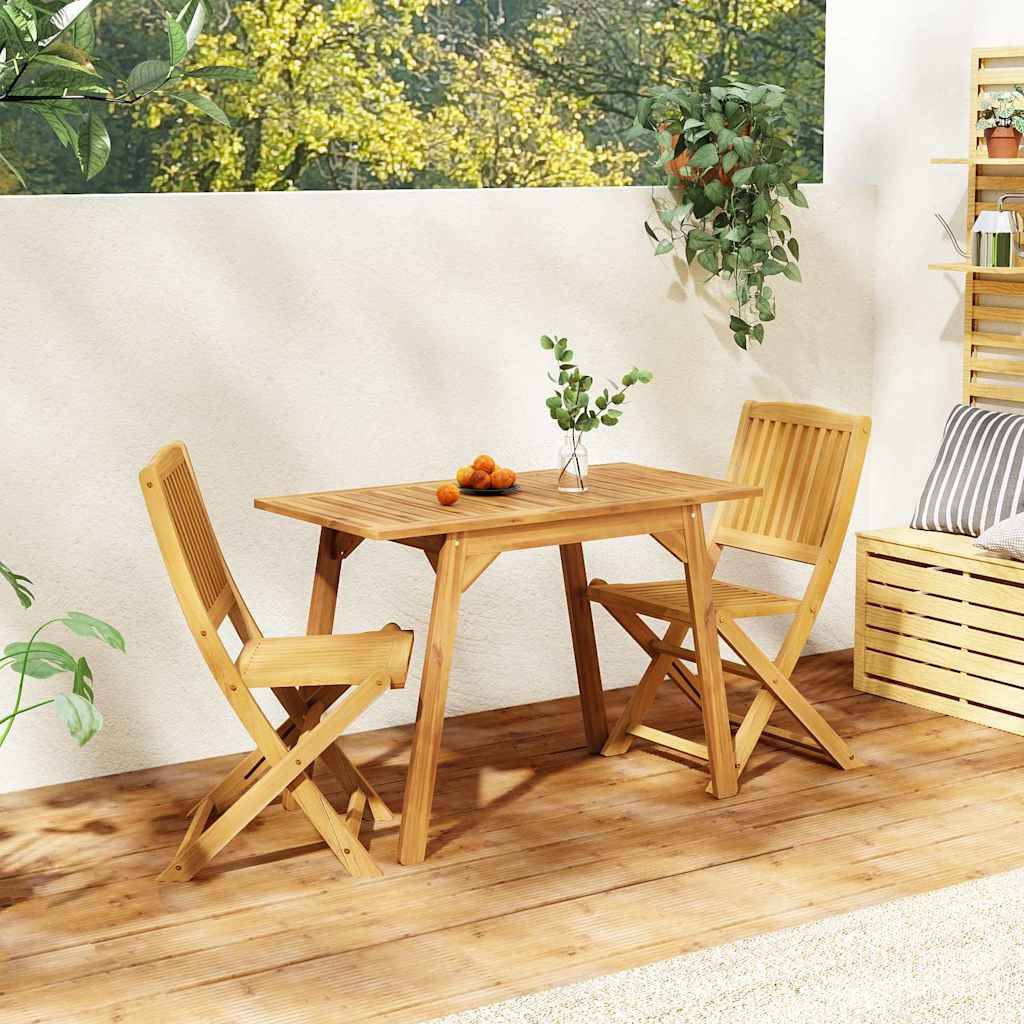 vidaXL 3-tlg. Balkon-Set Massivholz Akazie