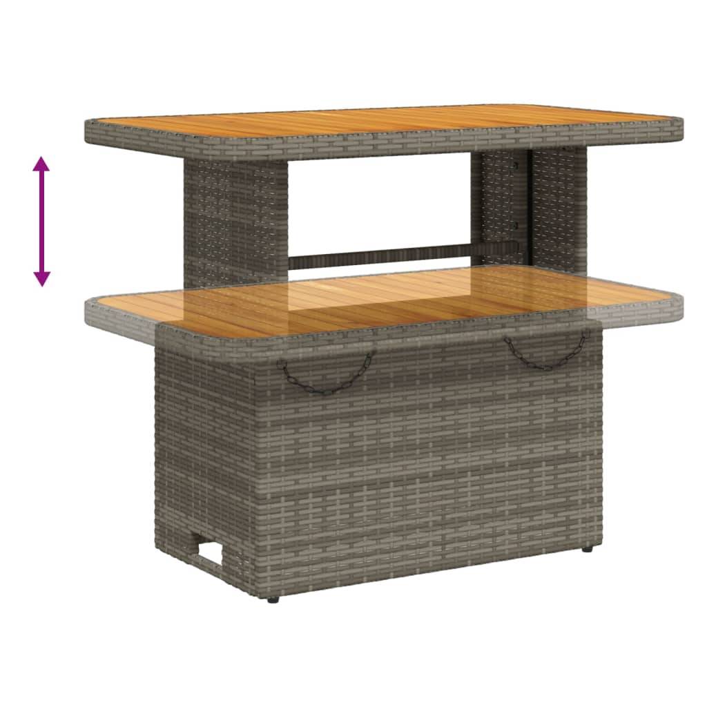 vidaXL 2-tlg. Garten-Essgruppe mit Kissen Grau Poly Rattan
