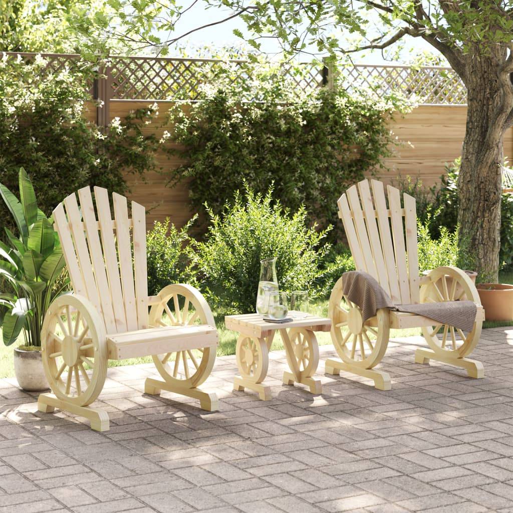 vidaXL 3-tlg. Garten-Lounge-Set Massivholz Tanne