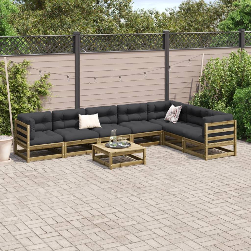 vidaXL 8-tlg. Garten-Sofagarnitur Kiefernholz Imprägniert