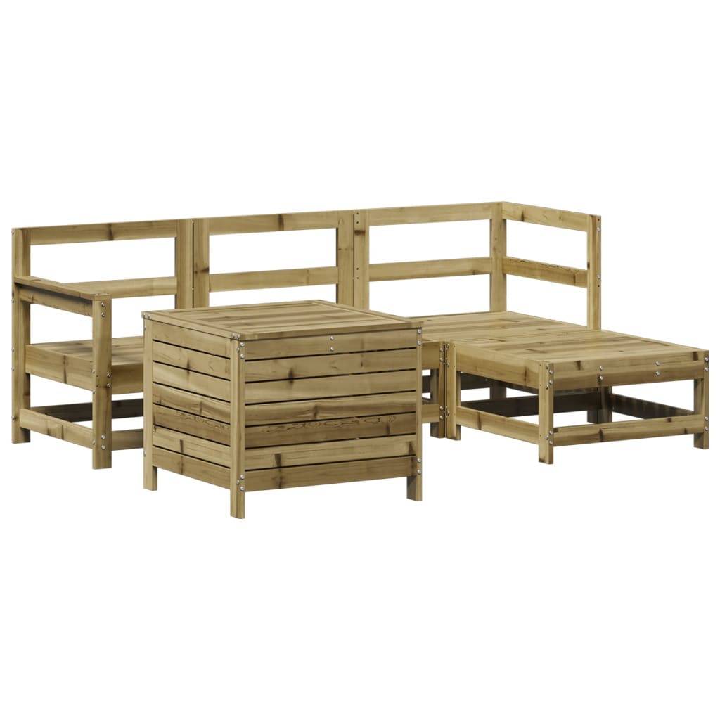 vidaXL 5-tlg. Garten-Sofagarnitur Kiefernholz Imprägniert