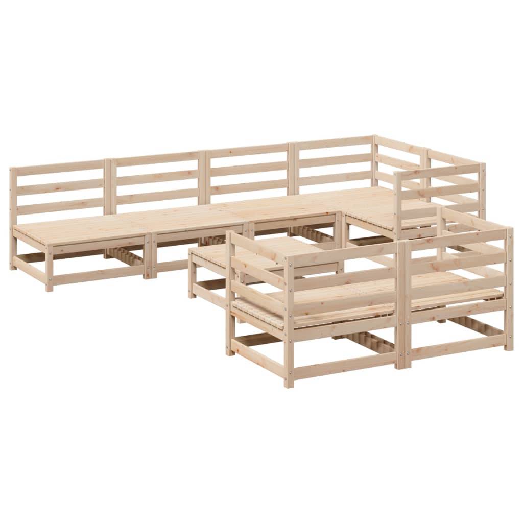 vidaXL 8-tlg. Garten-Sofagarnitur Massivholz Kiefer