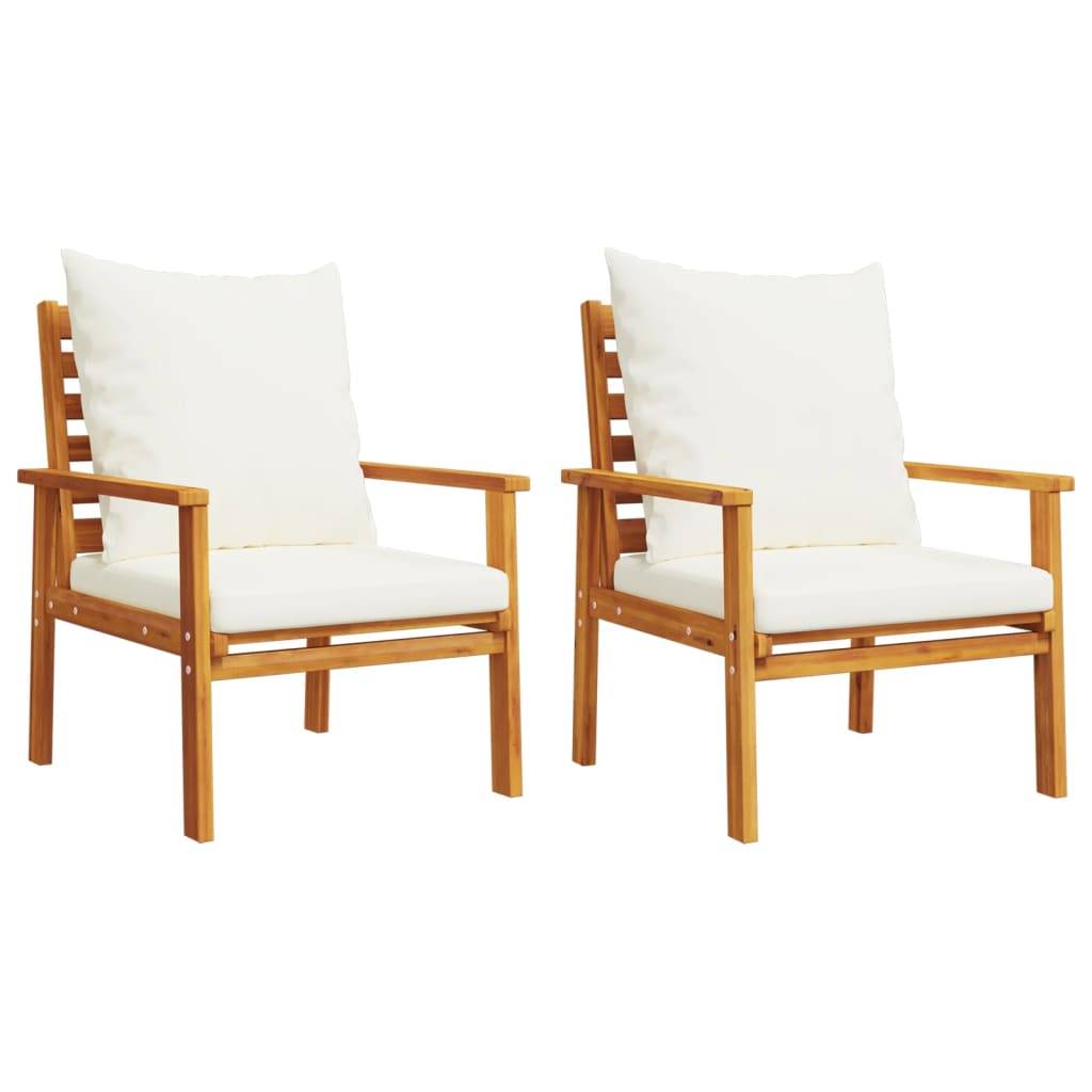 vidaXL 3-tlg. Garten-Lounge-Set mit Kissen Massivholz Akazie