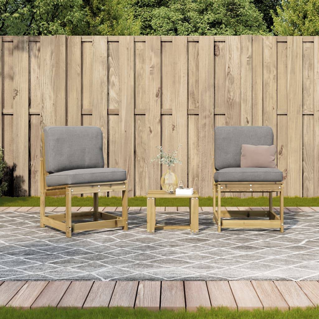 vidaXL 3-tlg. Garten-Lounge-Set Kiefernholz Imprägniert