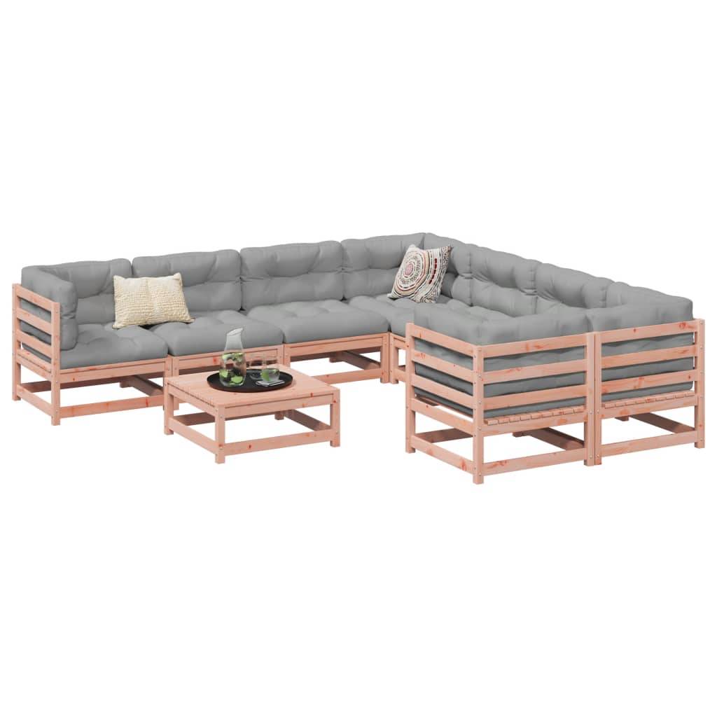 vidaXL 9-tlg. Garten-Sofagarnitur Massivholz Douglasie