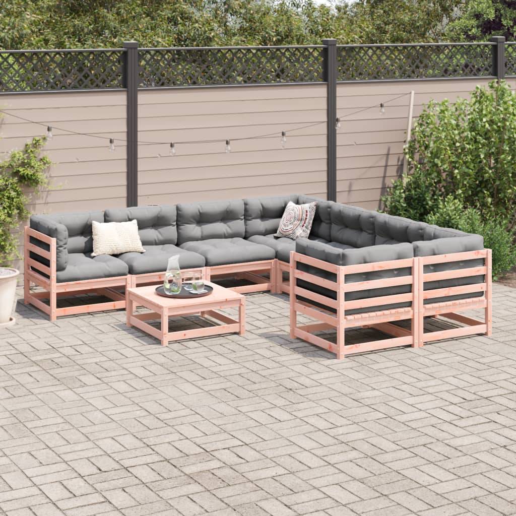 vidaXL 9-tlg. Garten-Sofagarnitur Massivholz Douglasie
