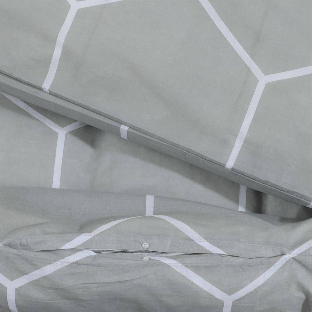 vidaXL Bettwäsche-Set Grau 155x220 cm Baumwolle