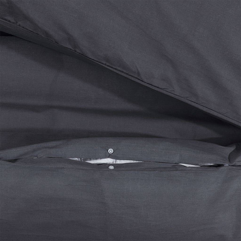 vidaXL Bettwäsche-Set Schwarz 140x200 cm Baumwolle