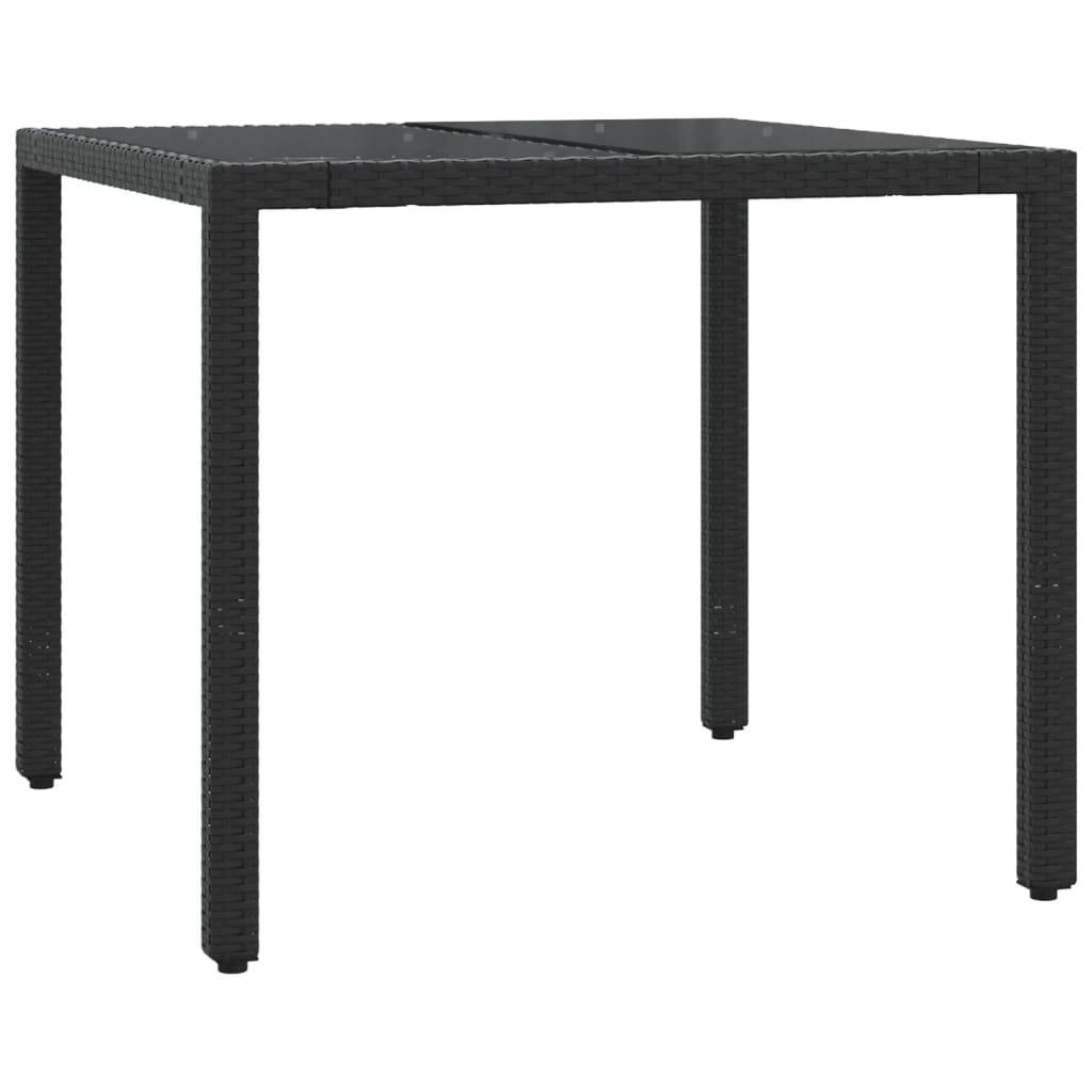 vidaXL 3-tlg. Garten-Essgruppe mit Kissen Schwarz Poly Rattan