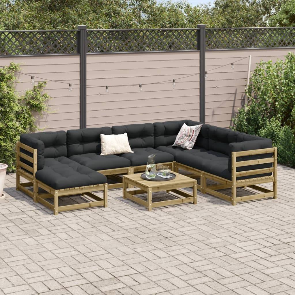 vidaXL 8-tlg. Garten-Sofagarnitur Kiefernholz Imprägniert