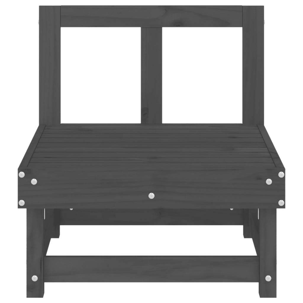 vidaXL Garten-Mittelsofas 2 Stk. Grau Massivholz Kiefer