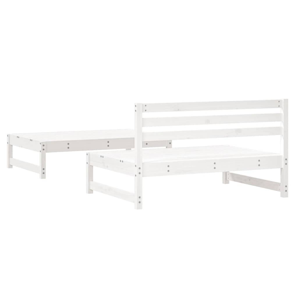 vidaXL 2-tlg. Garten-Lounge-Set Weiß Massivholz Kiefer