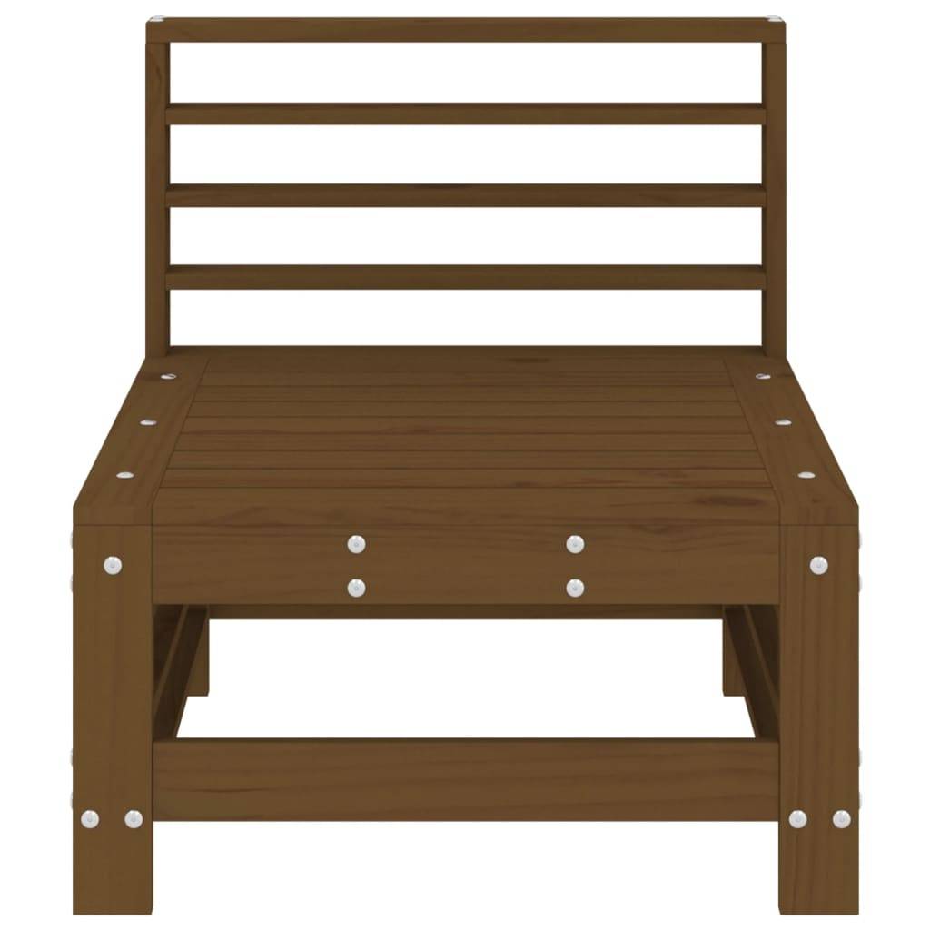vidaXL Garten-Mittelsofas 2 Stk. Honigbraun Massivholz Kiefer