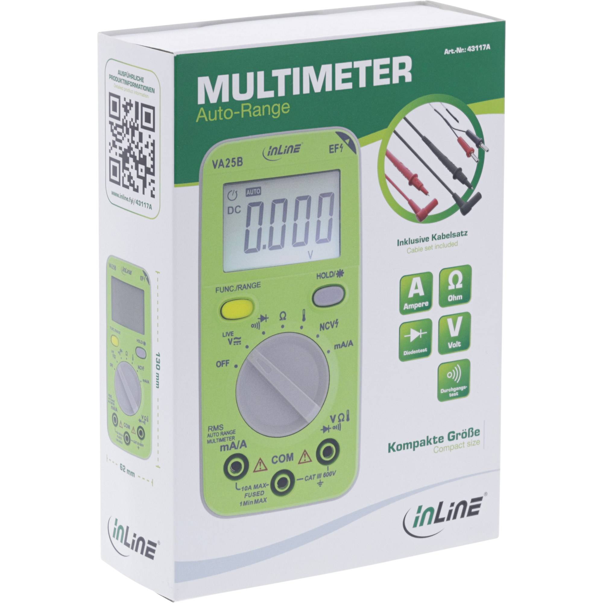 INLINE - Multimeter mit Auto-Range - Pocketformat