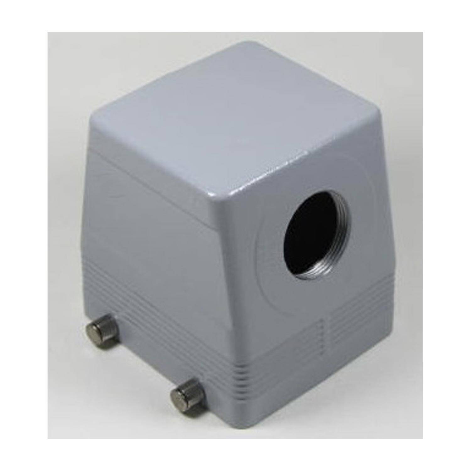 Ein schwarzer Rad-Blockierungskeil mit einer angebrachten Metallkabelschlaufe, die zum Sichern von Fahrzeugen gegen Rollen verwendet wird.