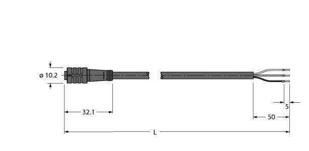Turck Aktuator- u. Sensorleitung PKG3Z-25/TXL