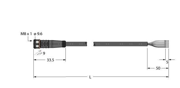 Turck Aktuator- u. Sensorleitung PKG4M-3/TXY