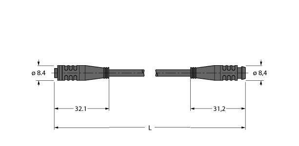 Turck Aktuator- u. Sensorleitung PKG4S-15.5-PSG4S/TXL