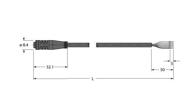 Turck Aktuator- u. Sensorleitung PKG4S-25/TXL