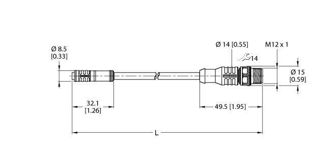 Turck Aktuator- u. Sensorleitung PKGC4.5S3RSW#6635778