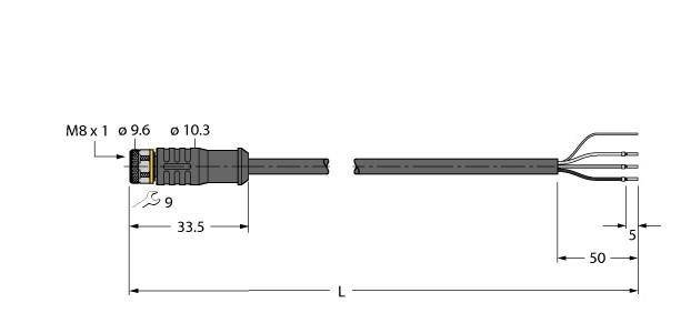 Turck Aktuator- u. Sensorleitung PKGS3M-30/TXL