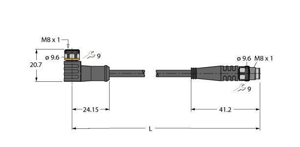 Turck Aktuator- u. Sensorleitung PKW3MP7X21.5PSG3MTXL