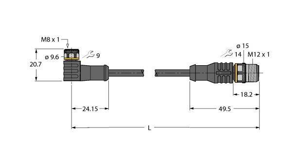 Turck Aktuator- u. Sensorleitung PKW3MP7X27.5RSC4TTEL
