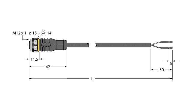 Turck Aktuator- u. Sensorleitung RKC4.221T-90/TEB