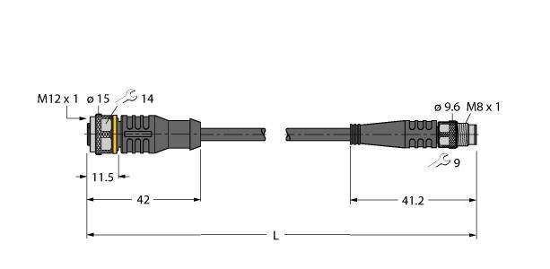 Turck Aktuator- u. Sensorleitung RKC4T-0.3-PSG3M/TEL