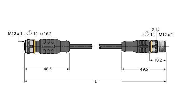 Turck Aktuator- u. Sensorleitung RKC4.4T-P7X#6636090