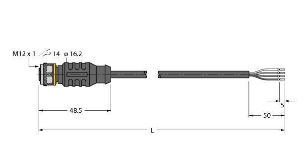 Turck Aktuator- u. Sensorleitung RKC4.4T-P7X2-50/TEL