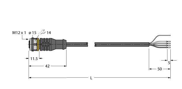 Turck Aktuator- u. Sensorleitung RKC5.501T-2/TXL