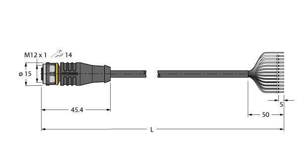 Turck Aktuator- u. Sensorleitung RKS12T-15/TEL
