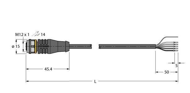 Turck Aktuator- u. Sensorleitung RKS4.5T-20/TXO