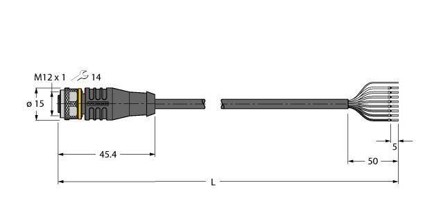 Turck Aktuator- u. Sensorleitung RKS8T-8.5/TXL