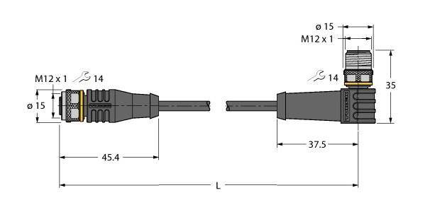 Turck Aktuator- u. Sensorleitung RKS8T-40-RSS8T/TXL
