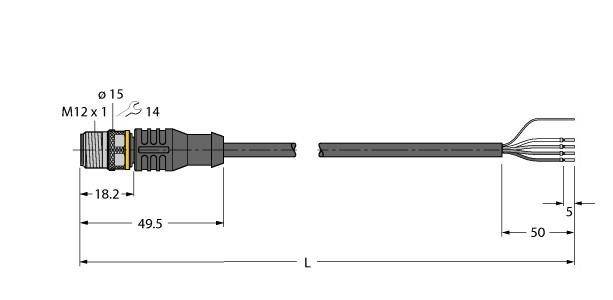 Turck Aktuator- u. Sensorleitung RSC5.501T-2/TXL
