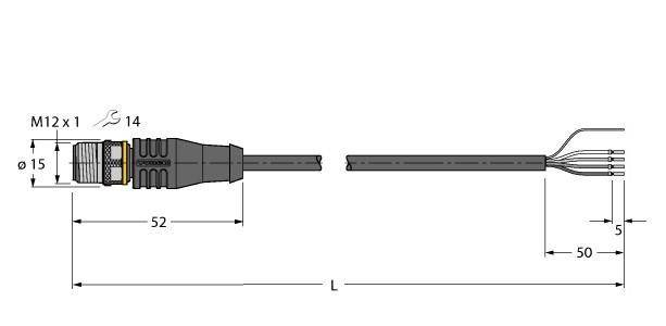 Turck Aktuator- u. Sensorleitung RSS4.4T-15/TXL