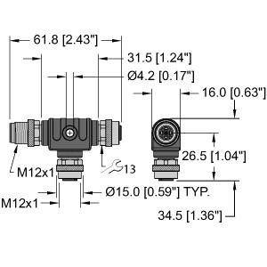 Turck T-Verterteiler o. Leitung VTS2-FKM5-FKM5-FSM5